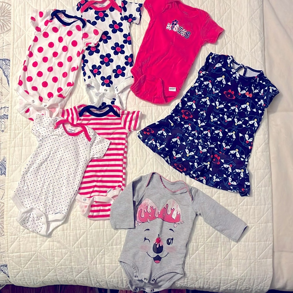 Gerber bodysuits; Lilica Ripilica dress & bodysuit - Newborn